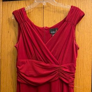 Red stretchy cocktail dress